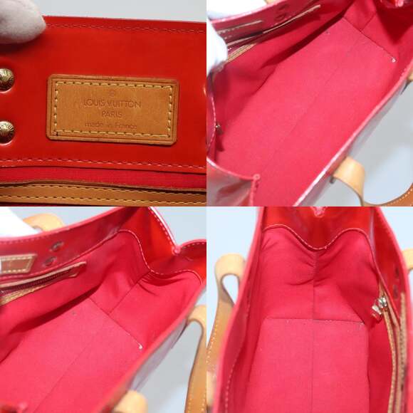 LOUIS VUITTON Monogram Vernis Reade PM Hand Bag Red Rouge M91088 - Picture 11 of 12